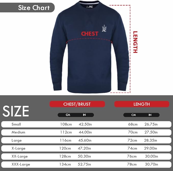 JRC Mens Fleece Crewneck Sweatshirts & Pullovers