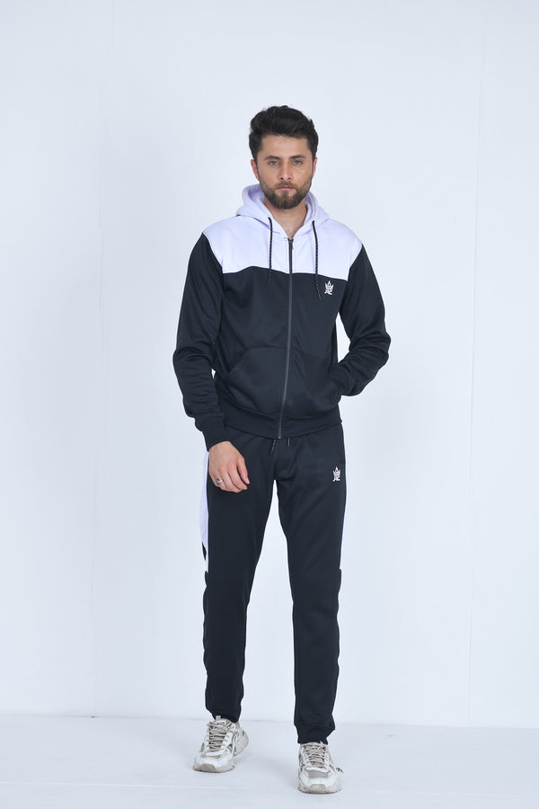 Mens Full Zip Two Tone Contrast hoodie Tracksuit