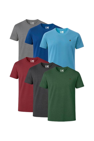 Men's Pack of 6 Crewneck T-Shirts | Short Sleeve | JRC UK