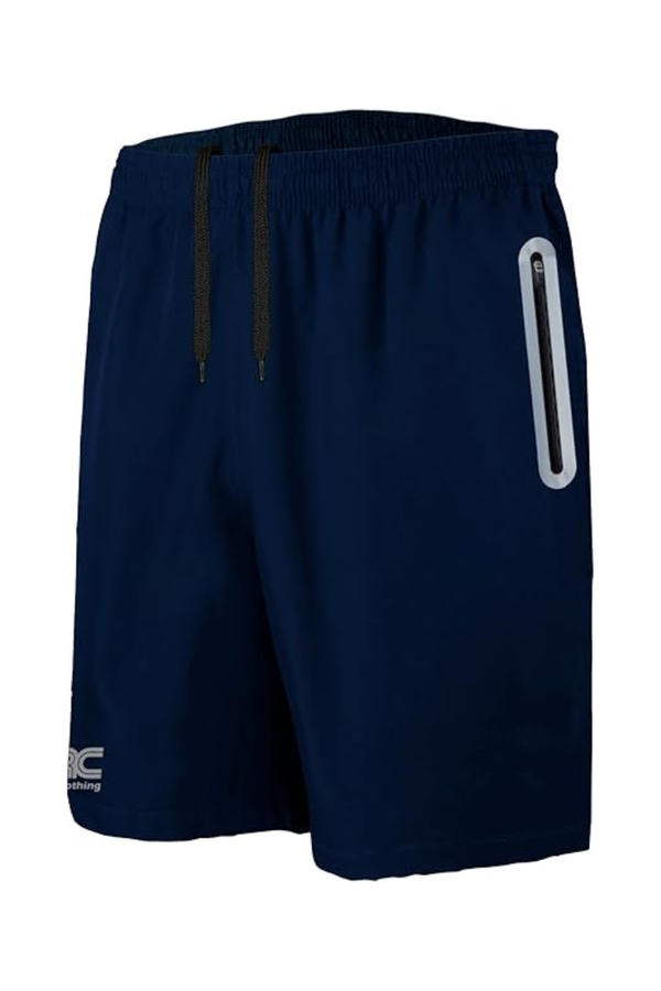 Men's Navy Running Shorts with 2 Zip Pockets | JRC UK