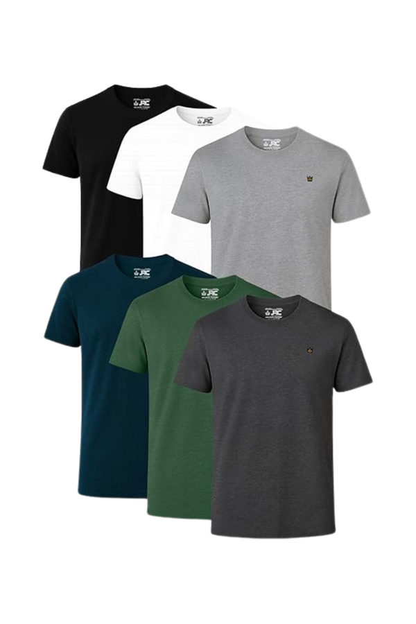 JRC Pack Of 6 Mens Short Sleeve Crewneck T-Shirts