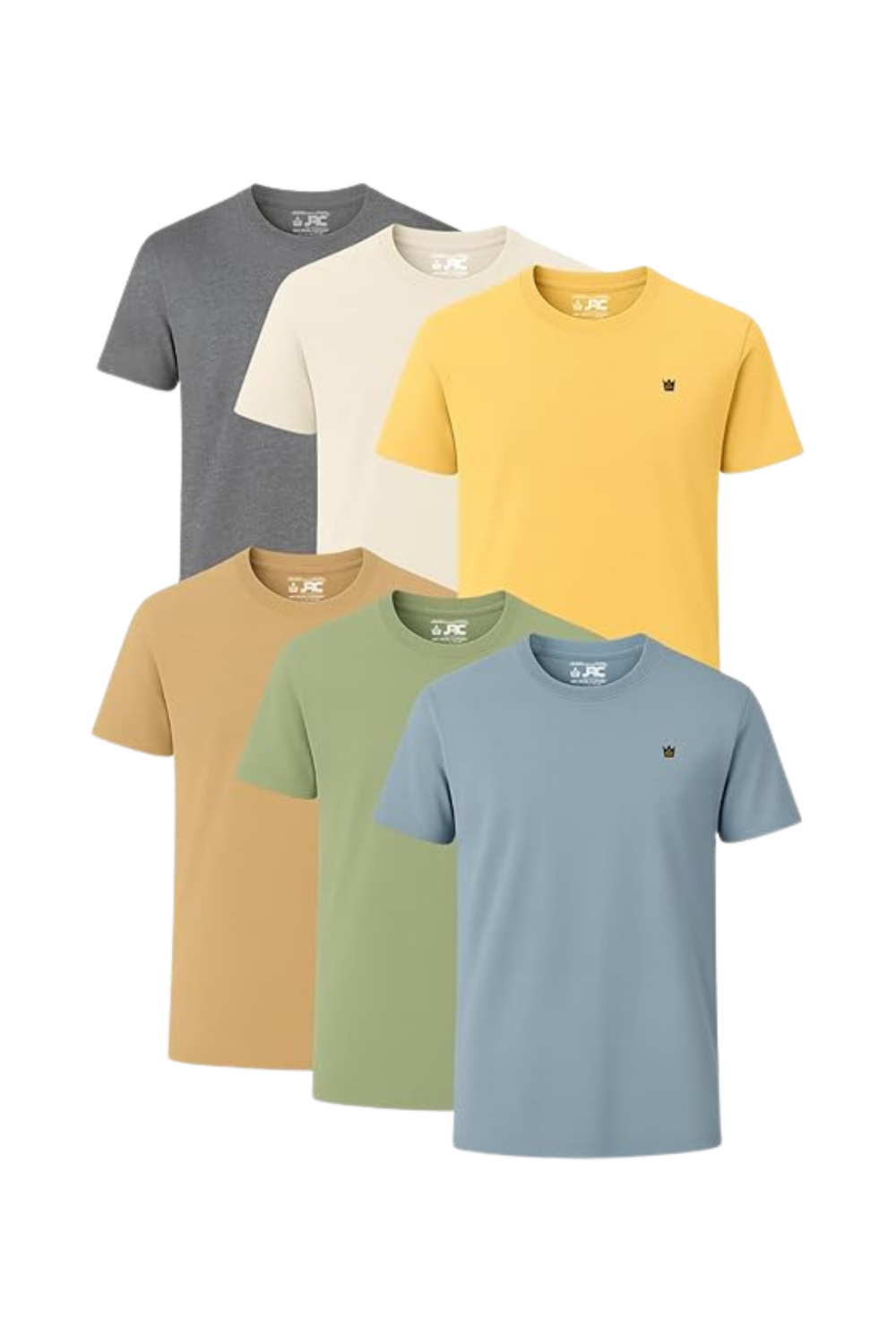 JRC Pack Of 6 Mens Short Sleeve Crewneck T-Shirts