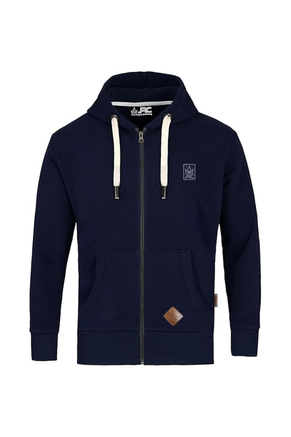 JRC Mens Zipped Fleece Navy Hoodie