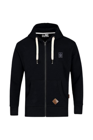 JRC Mens Zipped Fleece Black Hoodie