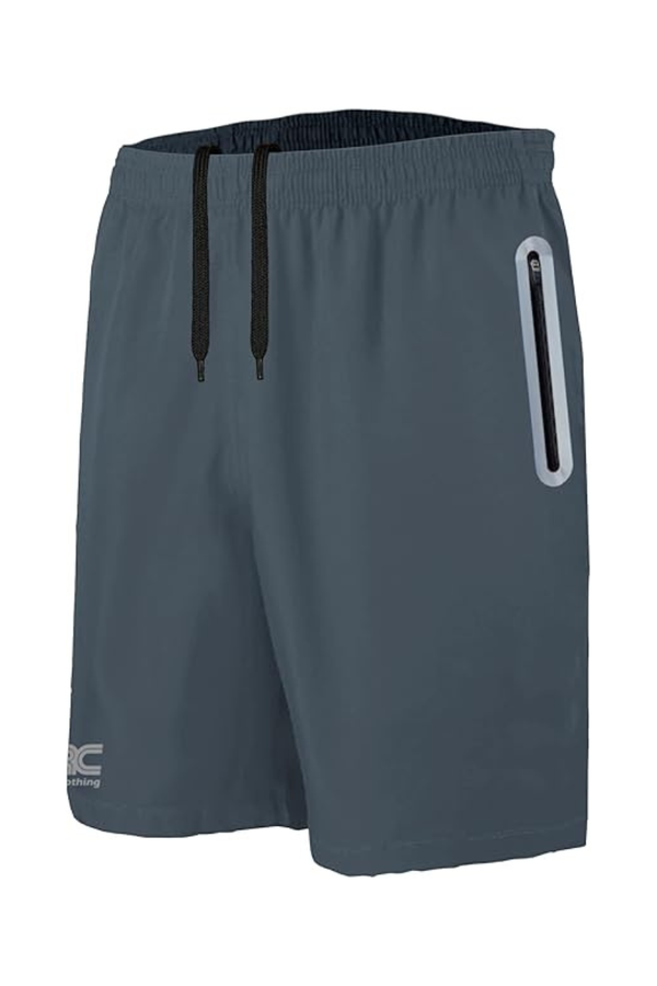 Men's Dark Grey Running Shorts with 2 Zip Pockets | JRC UK