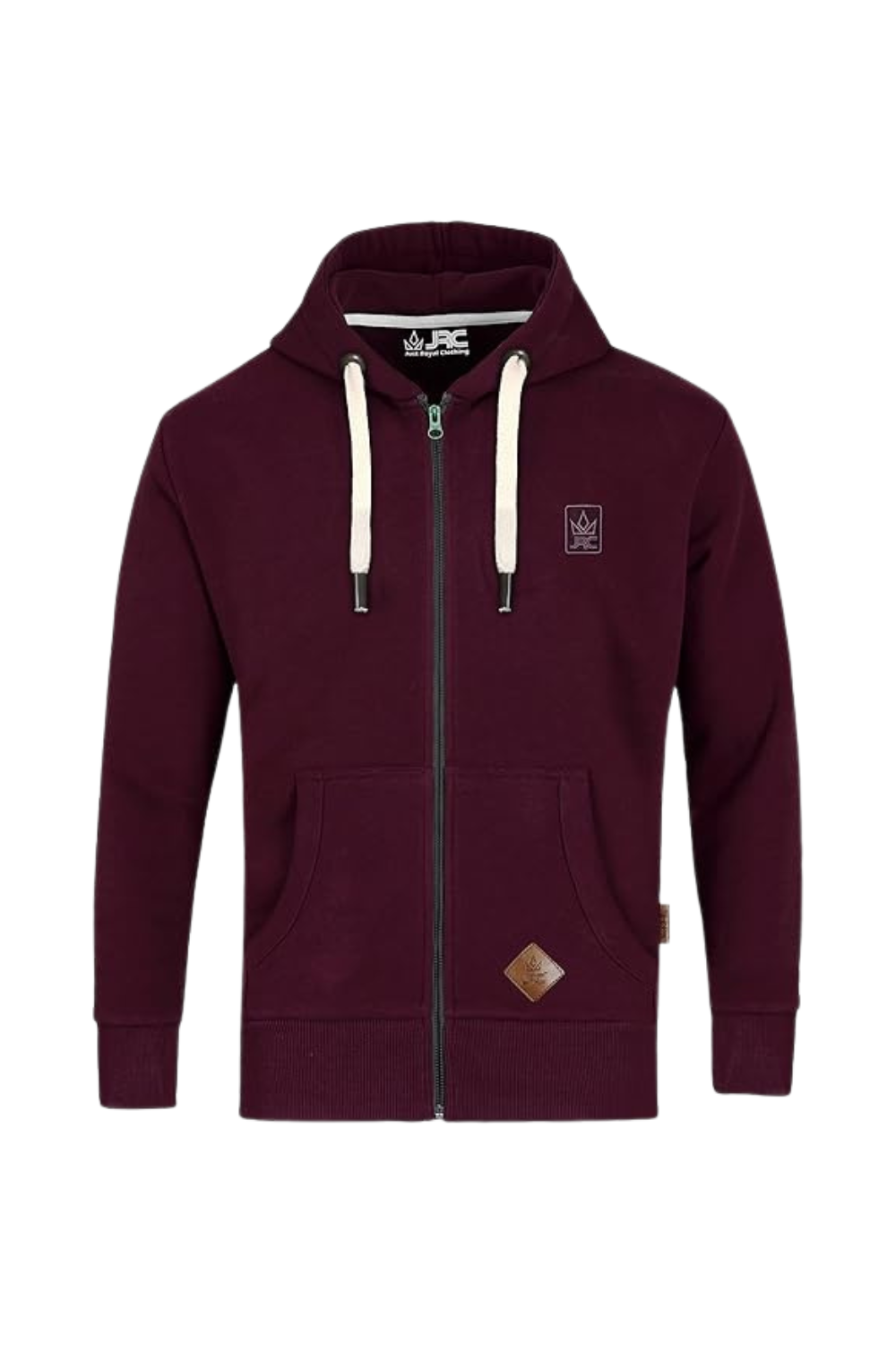 JRC Mens Zipped Fleece Maroon Hoodie