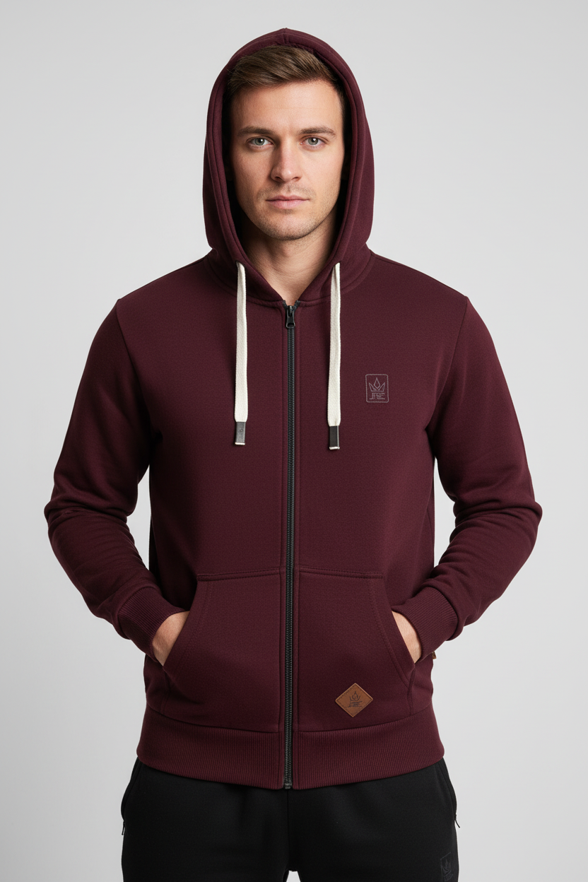 Men's Zip Fleece Hoodie | Full Zip Hooded Sweatshirt | JRC UK