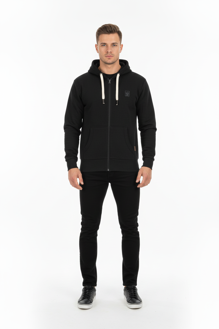 Men's Zip Fleece Hoodie | Full Zip Hooded Sweatshirt | JRC UK