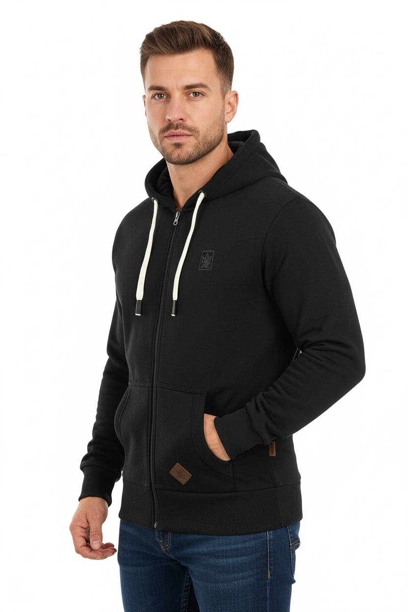 Men's Zip Fleece Hoodie | Full Zip Hooded Sweatshirt | JRC UK