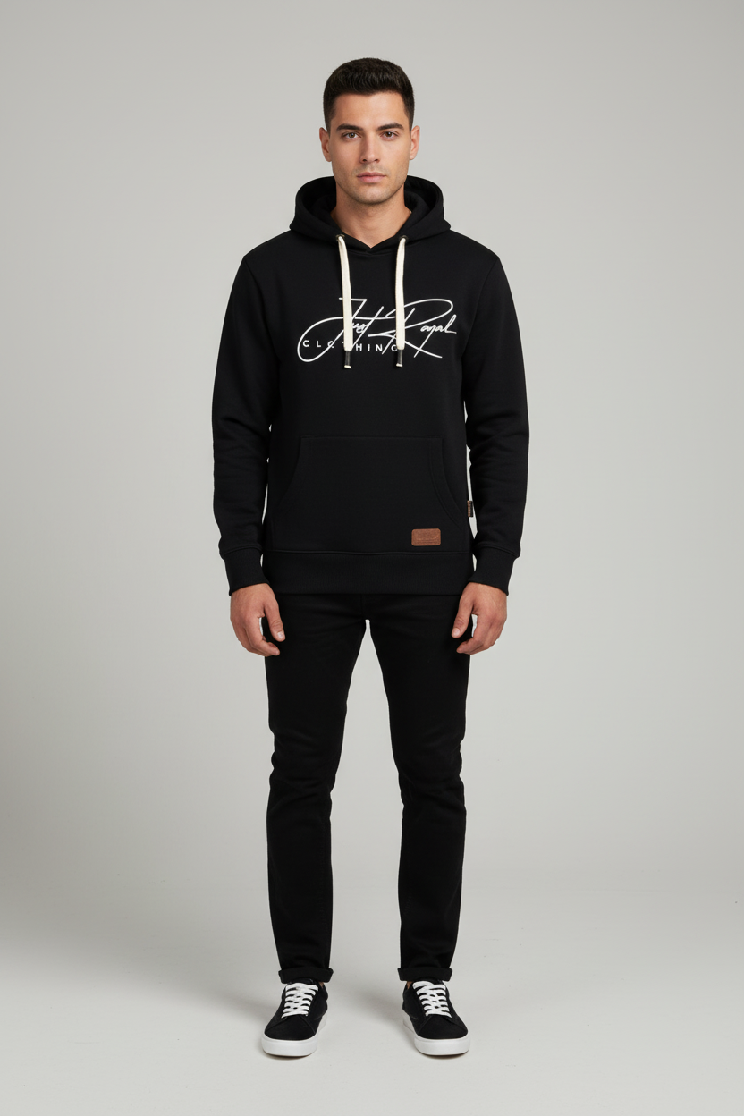 Men's Henley Pullover Hoodie | Fleece Button Neck | JRC UK