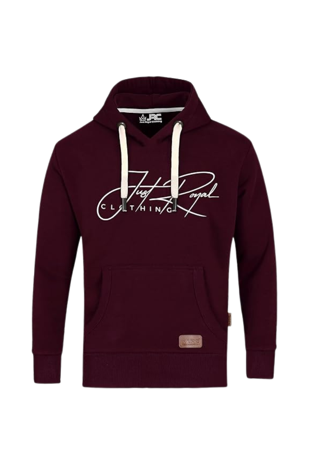 JRC Mens Henley Pullover Fleece Maroon Hoodie