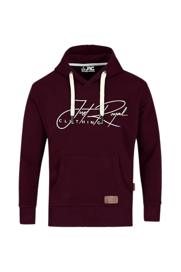 JRC Mens Henley Pullover Fleece Maroon Hoodie