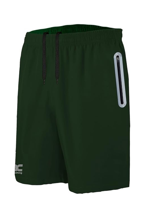 Men's Green Running Shorts with 2 Zip Pockets | JRC UK