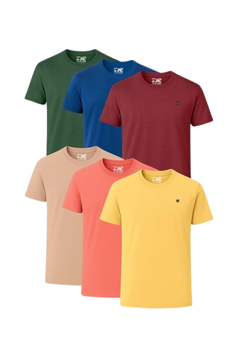 JRC Pack Of 6 Mens Short Sleeve Crewneck T-Shirts
