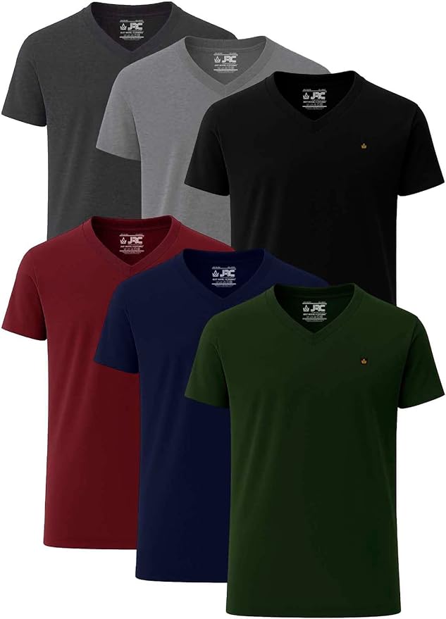 JRC Pack Of 6 Mens Short Sleeve Crewneck T-Shirts