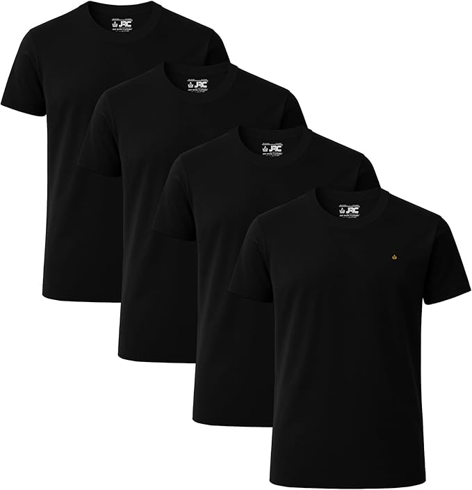 JRC Pack of 4 Mens Short Sleeve Crewneck T-Shirts