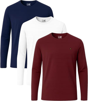 JRC Pack of 3 Mens Long Sleeve Crewneck T-Shirts