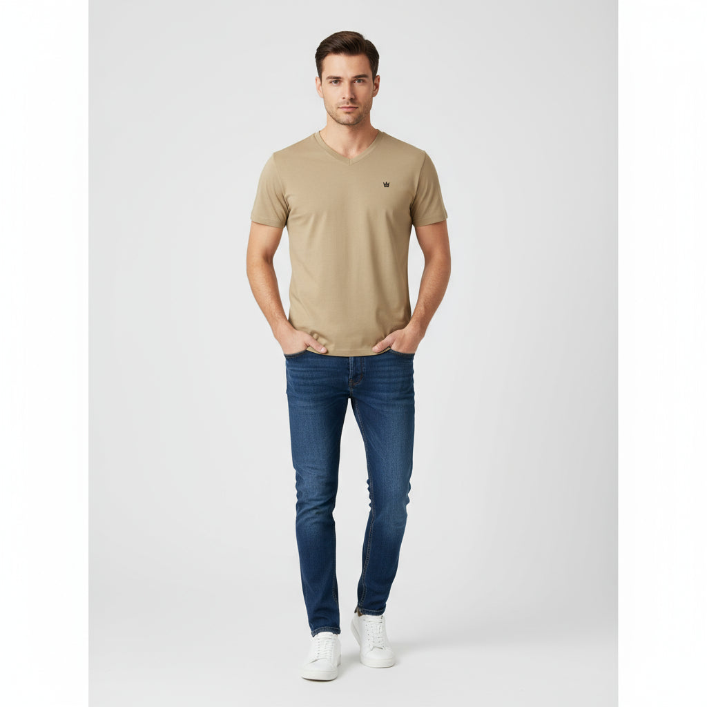 JRC Pack of 4 Mens Short Sleeve V-Neck T-Shirts