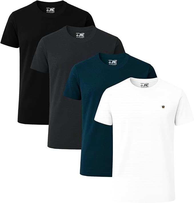 JRC Pack of 4 Mens Short Sleeve Crewneck T-Shirts