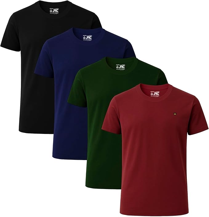 JRC Pack of 4 Mens Short Sleeve Crewneck T-Shirts