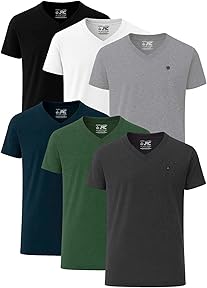 JRC Pack Of 6 Mens V-Neck Short Sleeve T-Shirts