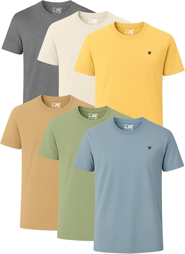 JRC Pack Of 6 Mens Short Sleeve Crewneck T-Shirts