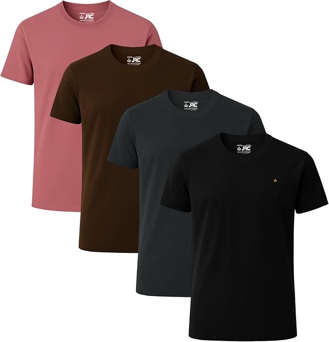 JRC Pack of 4 Mens Short Sleeve Crewneck T-Shirts