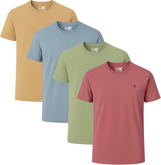 JRC Pack of 4 Mens Short Sleeve Crewneck T-Shirts