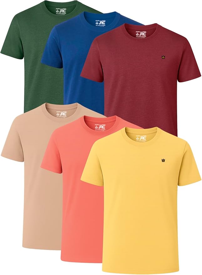 JRC Pack Of 6 Mens Short Sleeve Crewneck T-Shirts