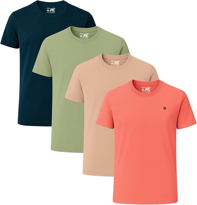 JRC Pack of 4 Mens Short Sleeve Crewneck T-Shirts
