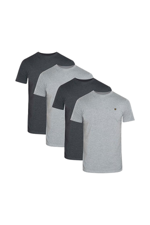 Men's Pack of 4 Crew Neck T-Shirts | Cotton Short Sleeve | JRC UK