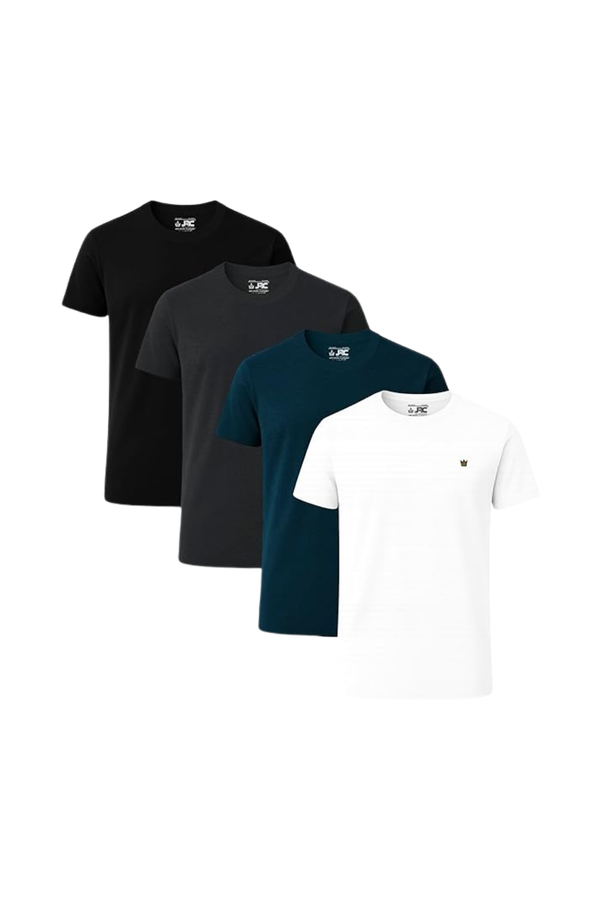 JRC Pack of 4 Mens Short Sleeve Crewneck T-Shirts