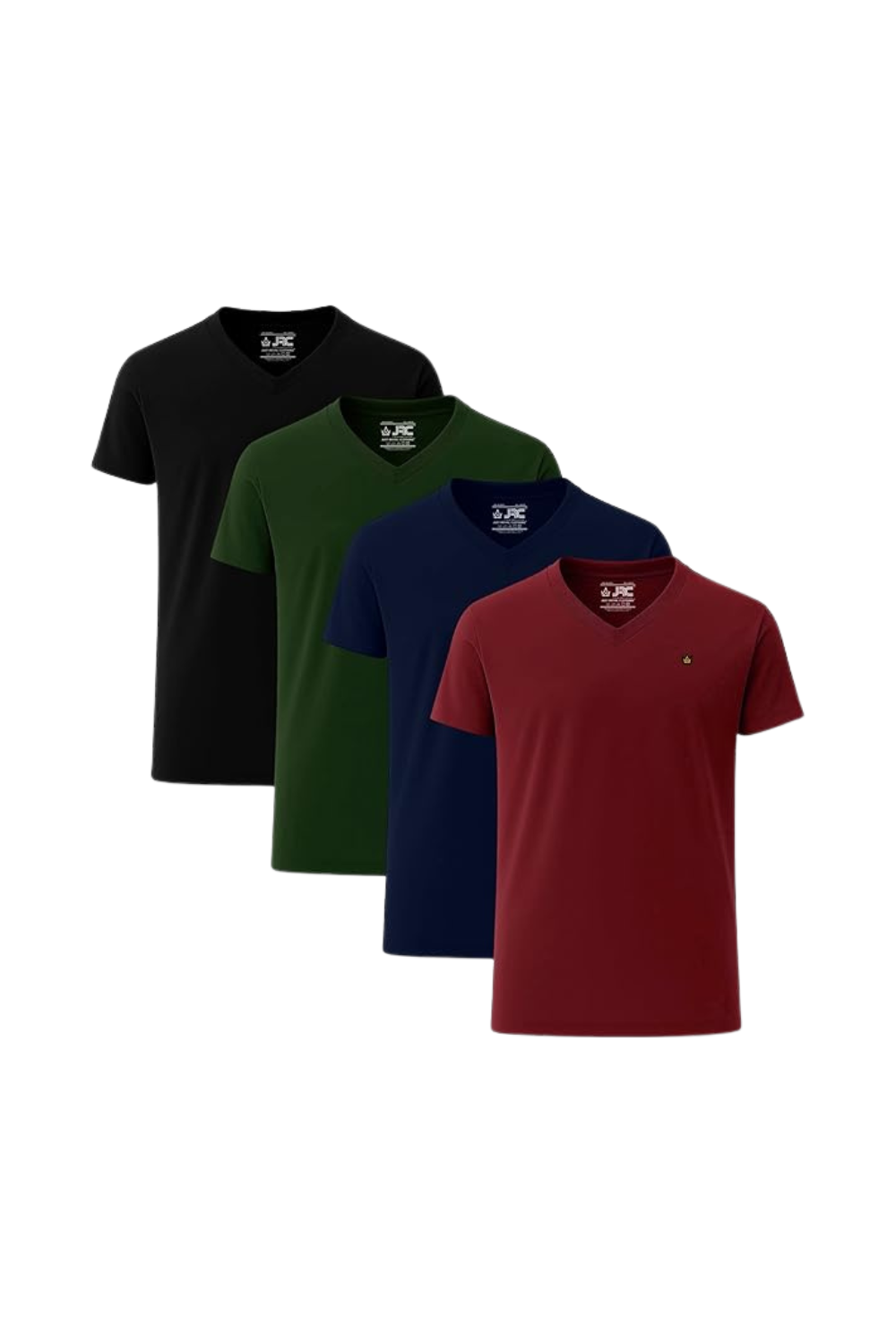 Men's Pack of 4 Short Sleeve V-Neck T-Shirts | JRC UK