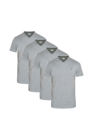 Men's Pack of 4 Short Sleeve V-Neck T-Shirts | JRC UK