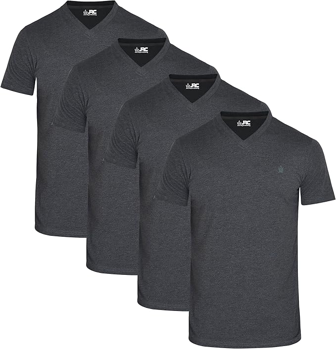 JRC Pack of 4 Mens Short Sleeve V-Neck T-Shirts