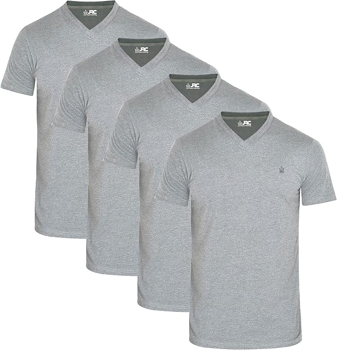 JRC Pack of 4 Mens Short Sleeve V-Neck T-Shirts