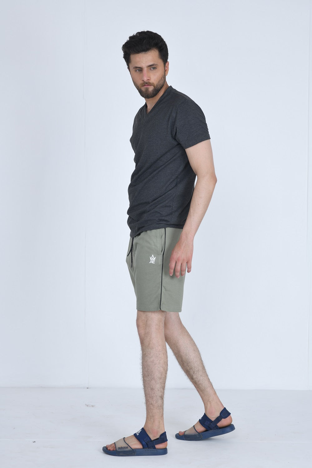 Men's Olive Gym Piping Shorts | JRC UK