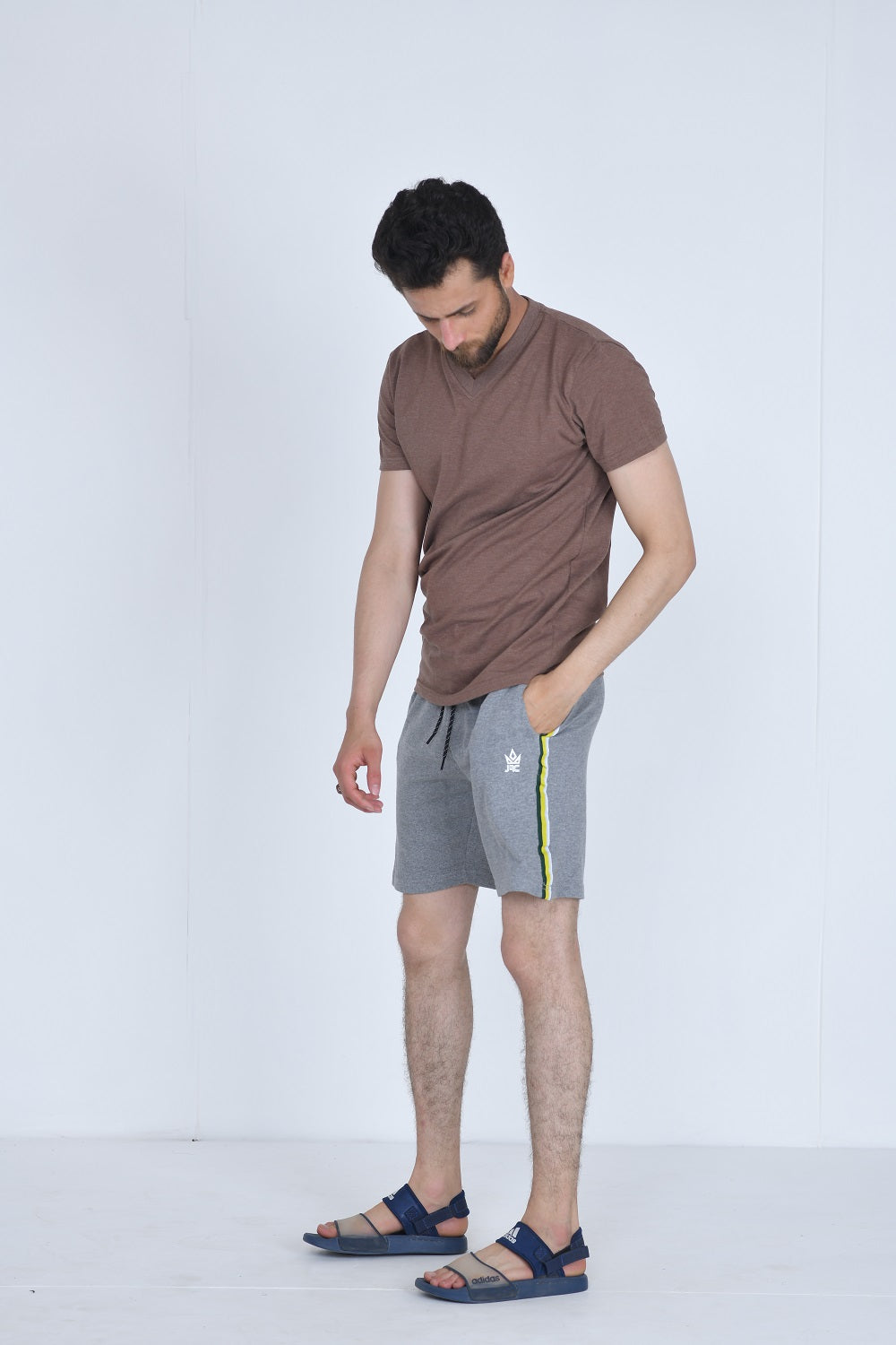 Men's Grey Gym Shorts with Strap Detail | JRC UK